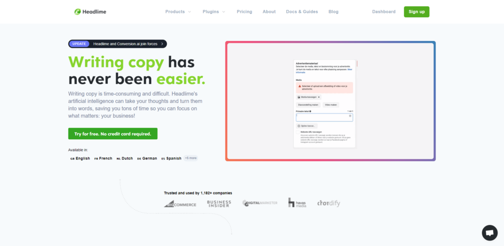 headlime-ai-copywriting-tool